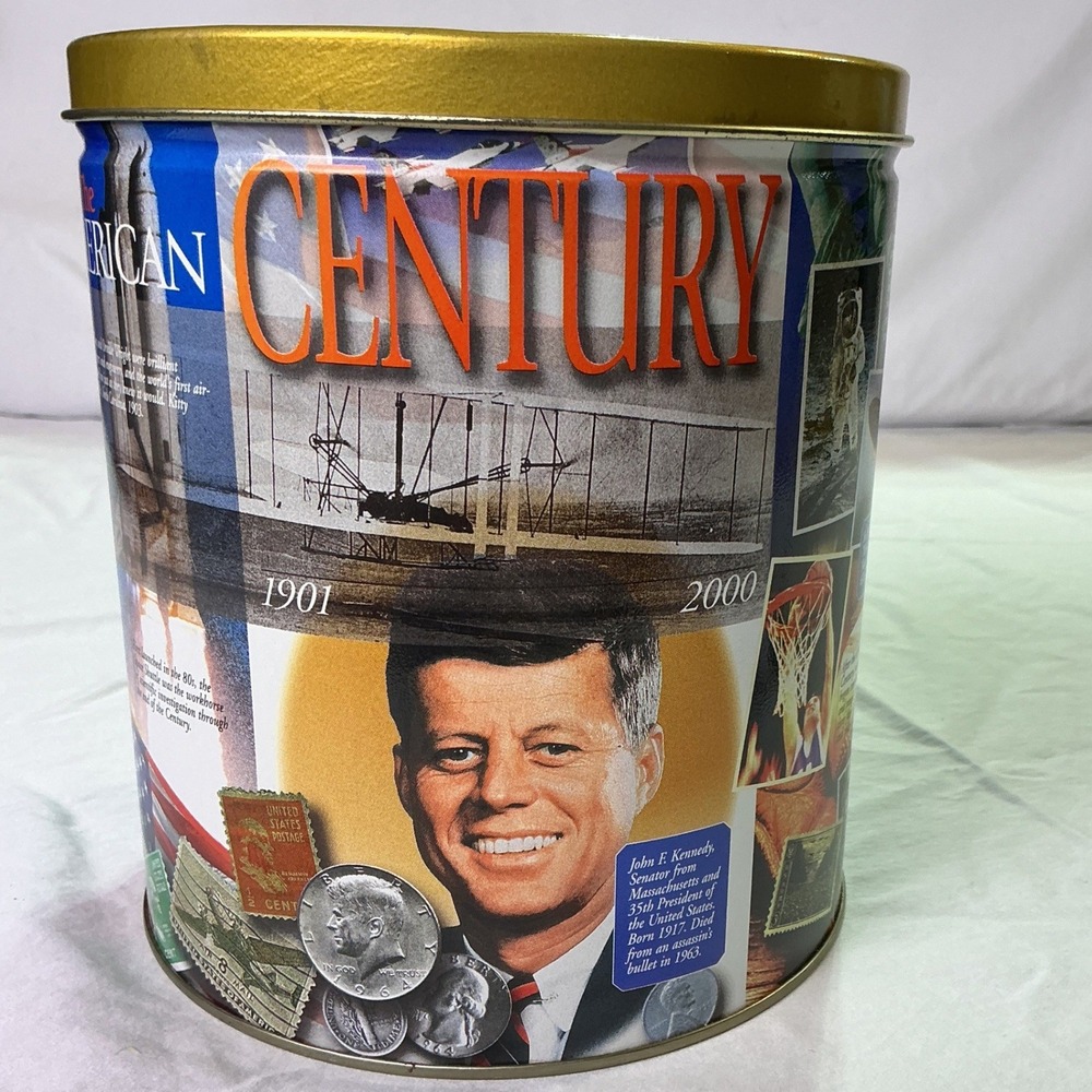 Vintage Trail's End Popcorn The American Century 1900's Collectible Tin Canister